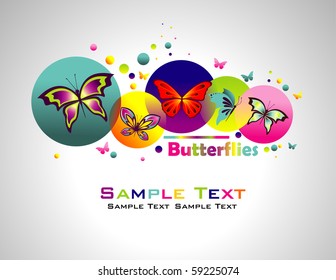 Butterflies colorful background.
