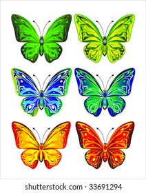 Butterflies - colour vectors