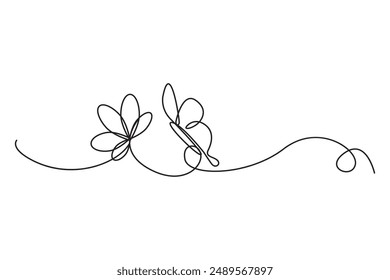 Butterflies continuous line. Vector butterfly drawing. Minimalist butterfly art. Elegant insect outline.