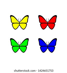 Butterflies. Cute butterflies vector set. colorful set butterfly