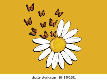 butterflies and daisies positive quote flower design margarita 
mariposa
stationery,mug,t shirt,phone case fashion slogan  style spring summer sticker and etc fashion design