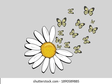 butterflies and daisies positive quote flower design margarita 
mariposa
stationery,mug,t shirt,phone case fashion slogan  style spring summer sticker and etc fashion design Swallowtail Metamorphosis