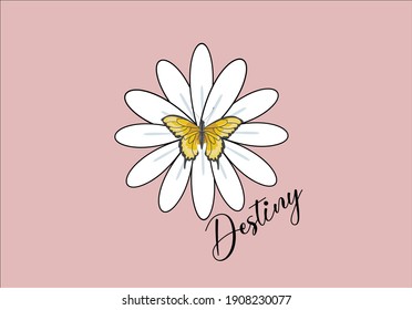 butterflies and daisies positive quote flower design margarita 
mariposa
stationery,mug,t shirt,phone case fashion slogan  style spring summer sticker and etc fashion design Swallowtail Metamorphosis