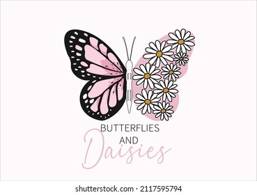 butterflies and daisies positive quote flower design margarita 
mariposa
stationery,mug,t shirt,phone case fashion slogan  style spring summer sticker and etc Tawny Orange Monarch positive etc