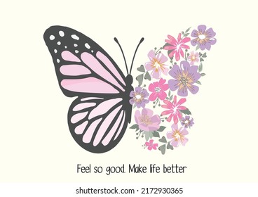 butterflies and daisies positive quote flower watercolor margarita 
mariposa
stationery,mug,t shirt,phone case fashion slogan  style spring summer sticker and etc Tawny Orange Monarch Butterfly 