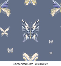 Butterflies, dark background.