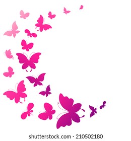 Vector Butterfly Silhouette Frame Color Seamless Stock Vector (Royalty ...