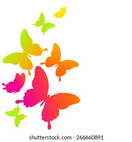 Watercolor Splash Background Flying Butterflies Vector Stock Vector ...