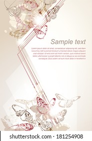 Butterflies design. Vector background with place for your text