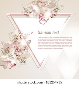 Butterflies design. Vector background with place for your text