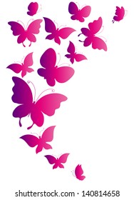 butterflies design,pink background