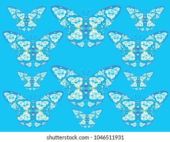 Butterflies of different colors