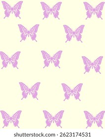 Butterflies in elegant cream color over a colorful background