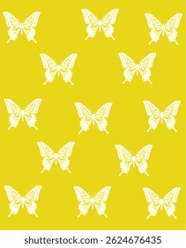Butterflies in elegant cream color over a colorful background	