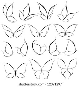 Butterflies. Elements for design. Vector illustration.