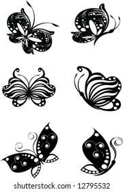 Butterflies. Elements for design. Vector illustration.