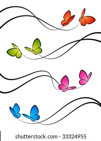 Butterflies. Elements for design. Vector illustration.