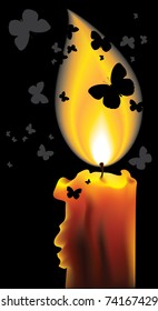 BUTTERFLIES AND FLAME CANDLES