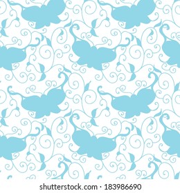 Butterflies floral Seamless Pattern