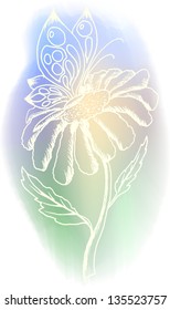 Butterflies with a flower