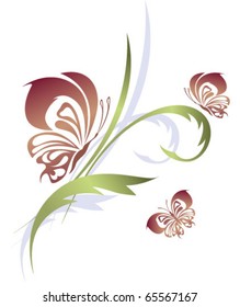 Butterflies with a flower pattern