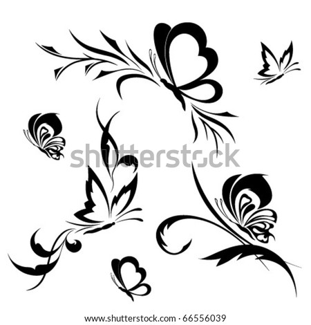 Butterflies with a flower pattern