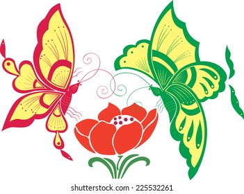 butterflies and flowers
