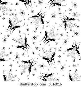 Butterflies and flowers background (wallpaper)