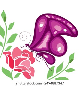 butterflies and flowers in color