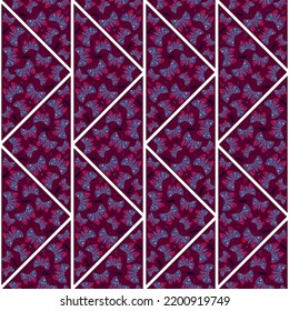 Butterflies and flowers mosaic seamless pattern. Butterfly tile. Flying insect endless wallpaper. Animal folklore motif. Design for fabric, textile, wrapping. Vector illustration