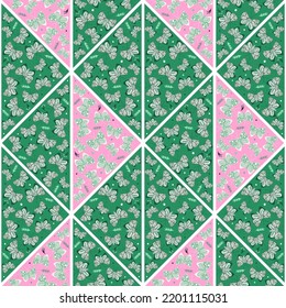 Butterflies and flowers mosaic seamless pattern. Butterfly tile. Flying insect endless wallpaper. Animal folklore motif. Design for fabric, textile, wrapping. Vector illustration