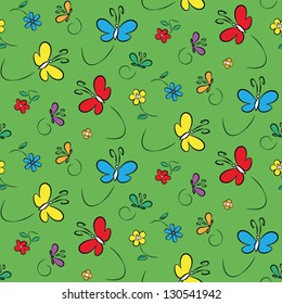 butterflies and flowers pattern