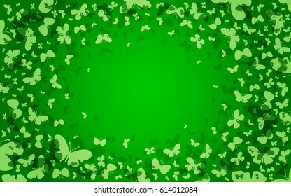 Butterflies fly to the center. Vector illustration.