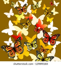 Butterflies flying up
