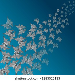 Butterflies. Flying butterflies. Abstract background of soaring butterflies