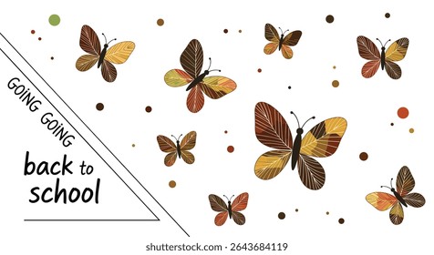 Butterflies Flying Around Illustration for Back to School Season Art Design Background