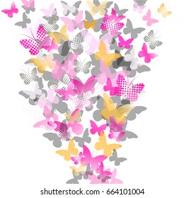 Butterflies flying background. Vector