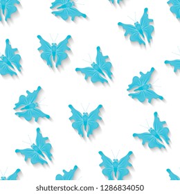 Butterflies. Flying moths. Seamless pattern of flying butterflies. Vector graphics