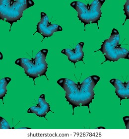 Butterflies. Flying moths. Seamless pattern of flying butterflies. Vector graphics