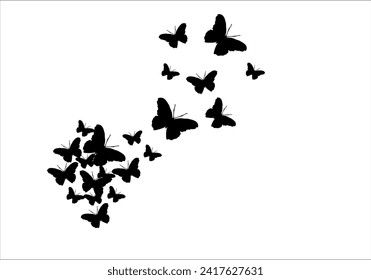 butterflies flying shape vector design