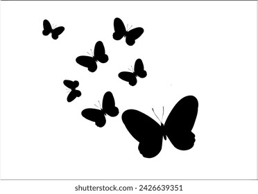 butterflies flying shape vector design
