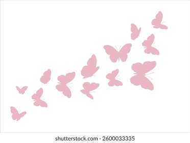 butterflies flying shape vector design