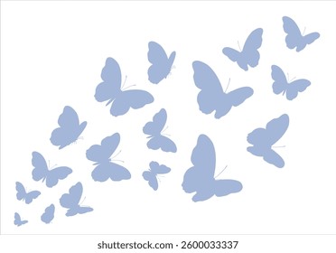 butterflies flying shape vector design