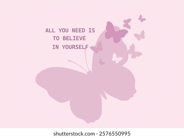  butterflies flying shape vector design.love yourself message with watercolor butterfly vector margarita mariposa stationery,mug,t shirt,phone case fashion slogan style spring summer sticker butterfly