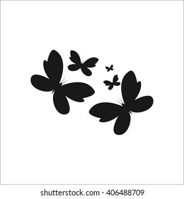 Butterflies flying sign simple icon on background