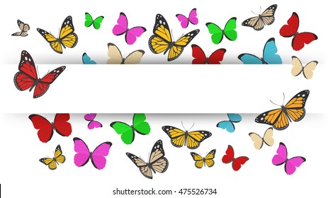 Butterflies flying with text space