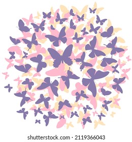 Mariposas volando. Mariposas vectoras volando sobre un fondo blanco.