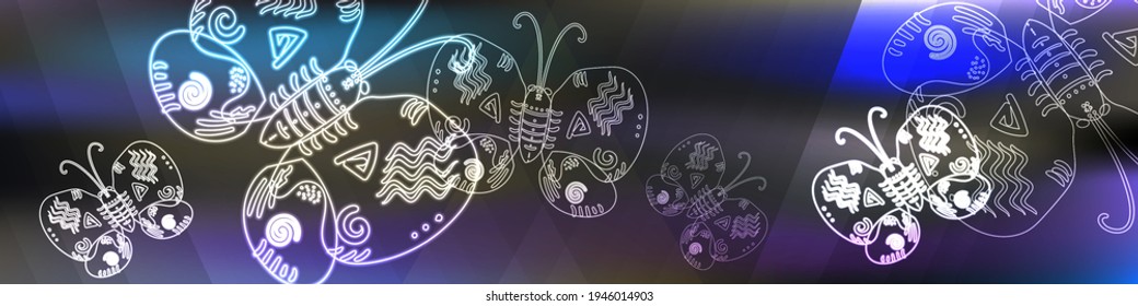butterflies glow stock vector background