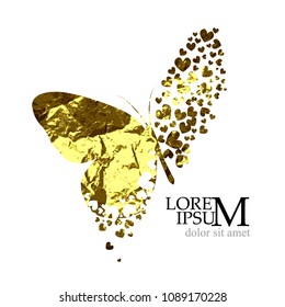 Butterflies golden abstraction. Vector