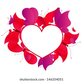 butterflies heart vector